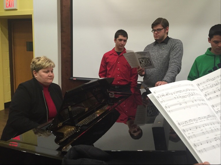 Dr. Sheryl Monkelien teaching our chapter about vocal jazz technique and repertoire - Spring 2016