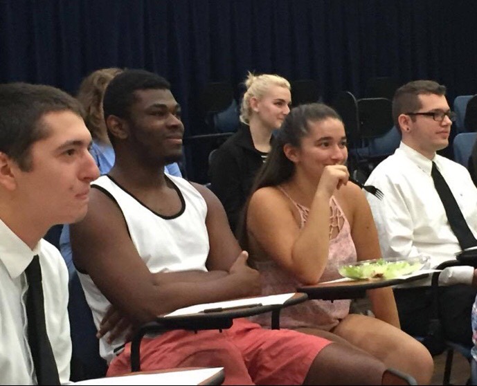 Paying close attention to Dr. Kim's presentation - Fall 2016